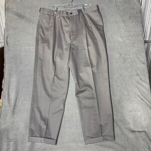 Oak Hill Premium Pleated Front Gray Dress Pants Men's Trousers Size 44X30